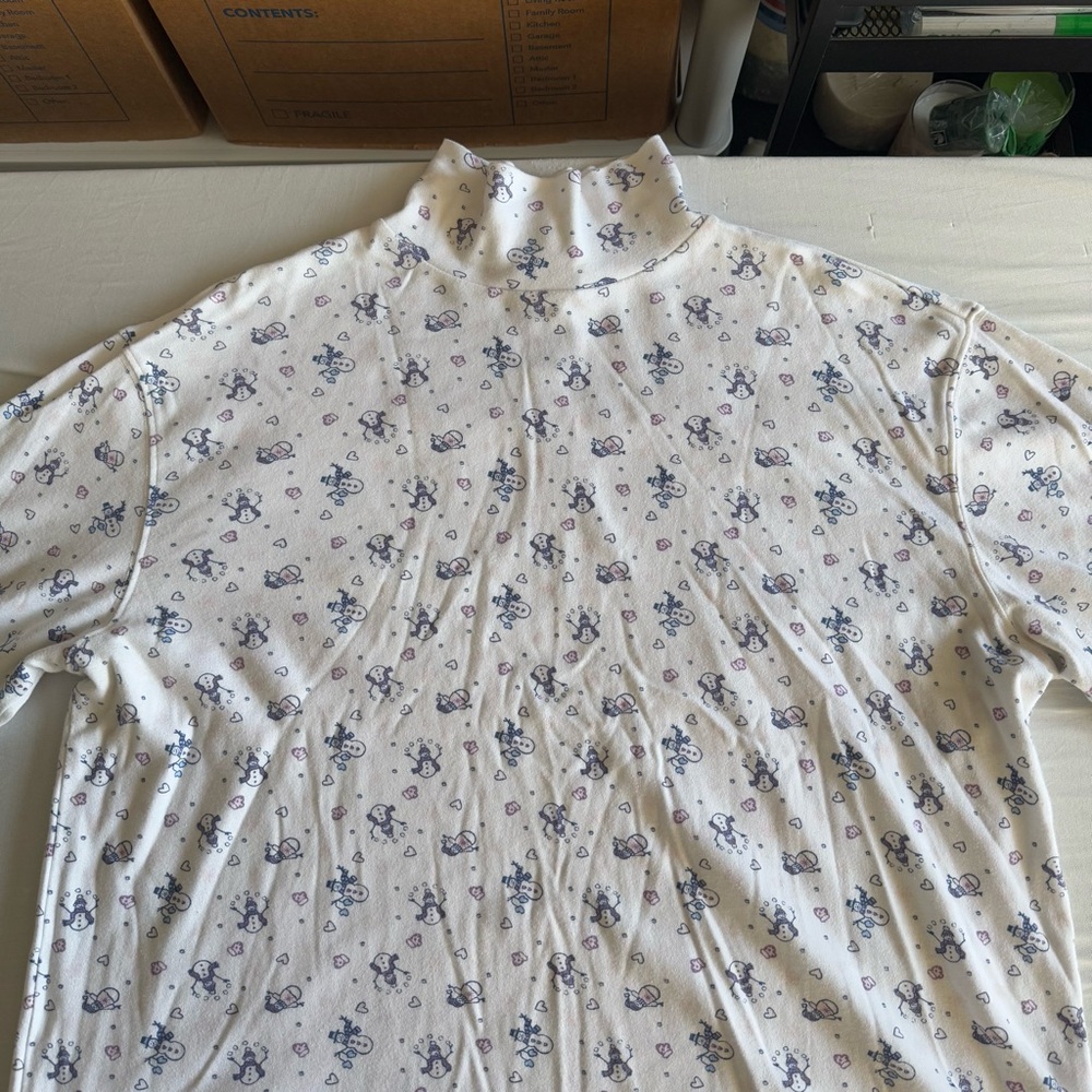 Vtg Fashion Bug Snowman Christmas Holiday Mock Neck Long Sleeve Top Size 18/20 - Picture 4 of 15